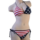 Dámské dvoudílné plavky - bikiny - opalovačky - vzor american flag