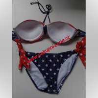 Dámské dvoudílné plavky - bikiny - opalovačky - vzor american flag