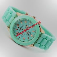 Dámské módní silikonové náramkové hodinky Zelené