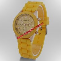 Dámské módní silikonové náramkové hodinky Žluté
