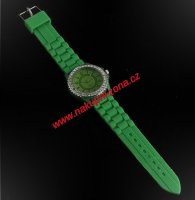 Dámské módní silikonové náramkové hodinky s kamínky