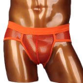 Pánské slipy síťované oranžové - pánské spodní prádlo