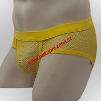 Pánské slipy síťované žluté - pánské spodní prádlo