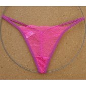 Dámské spodní prádlo - krajková tanga růžové